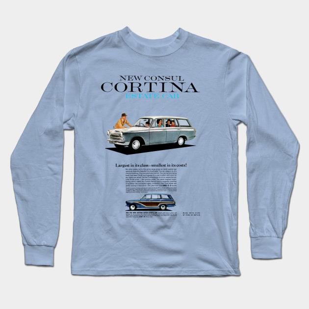 FORD CONSUL CORTINA ESTATE CAR - advert Long Sleeve T-Shirt by Throwback Motors
